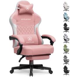 GTPlayer - Gaming Chair Fabric Computer Office Chair with Linkage Armrests High Back Desk Chair - Pink