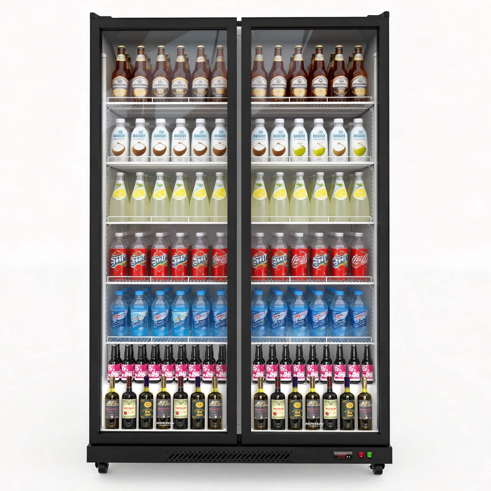 Winado - 39 Cu.Ft Commercial Beverage Refrigerator ETL NSF, Merchandiser Display Refrigerator Beverage Cooler Glass Door - Black
