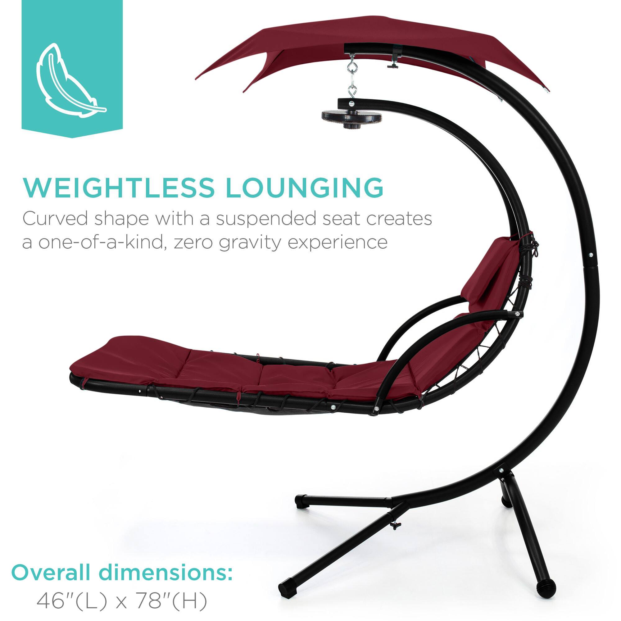 WEIGHTLESS LOUNGING  
Curved shape with a suspended seat creates a one-of-a-kind, zero gravity experience  

Overall dimensions:  
46"(L) x 78"(H)