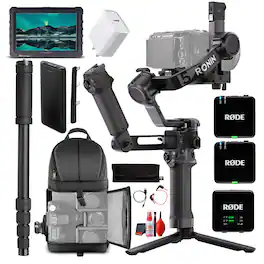 DJI - RS 5 Gimbal Combo Kit with AI Tracking Module & Briefcase Handle - Black