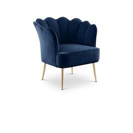 Meridian Furniture - Jester Navy Velvet Accent Chair - Blue