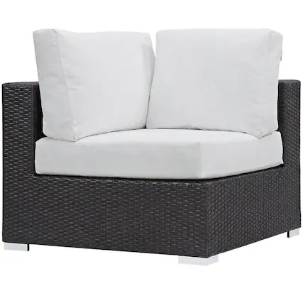 Front. Outdoor Escape - Outdoor Patio Corner Sofa With Cushions For Lounge Space - Gray.