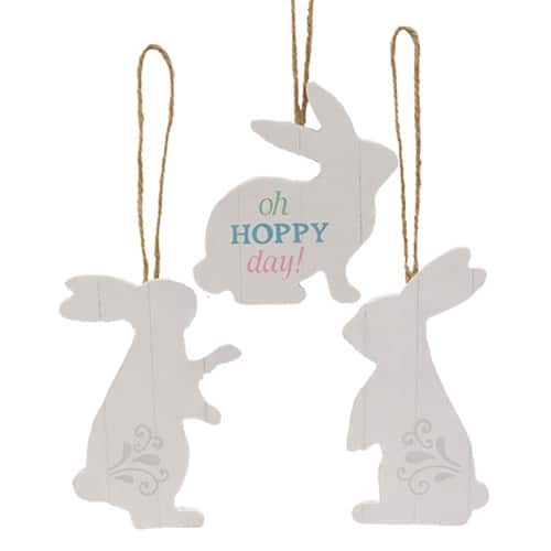 BreeBe - Oh Hoppy Day Easter Bunny Ornament 3 Asstd - Multi