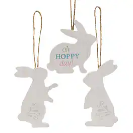 BreeBe - Oh Hoppy Day Easter Bunny Ornament 3 Asstd - Multi