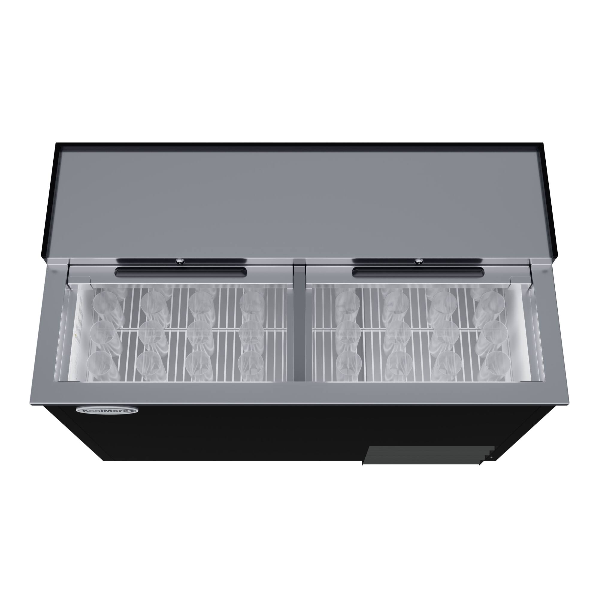 Angle. Koolmore - 50 in. Commercial Glass Froster in Black Steel, ETL Listed, 14 cu. ft. (KM-GF50-BK) - Black painted steel.