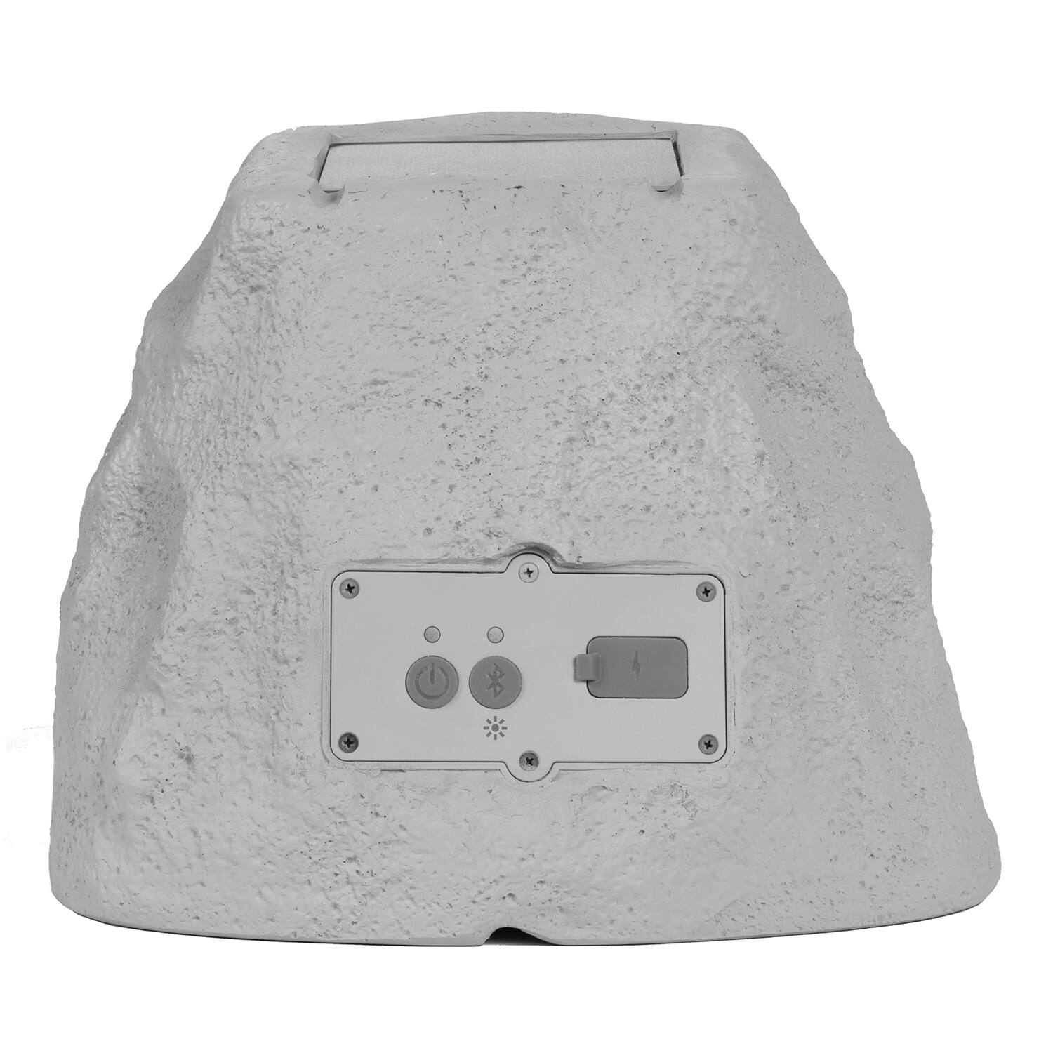 Alt View 6. ION Audio - Glow Stone Link Solar Bluetooth Multi-Sync 10W Outdoor Rock Speaker with LED Lights - Gray.