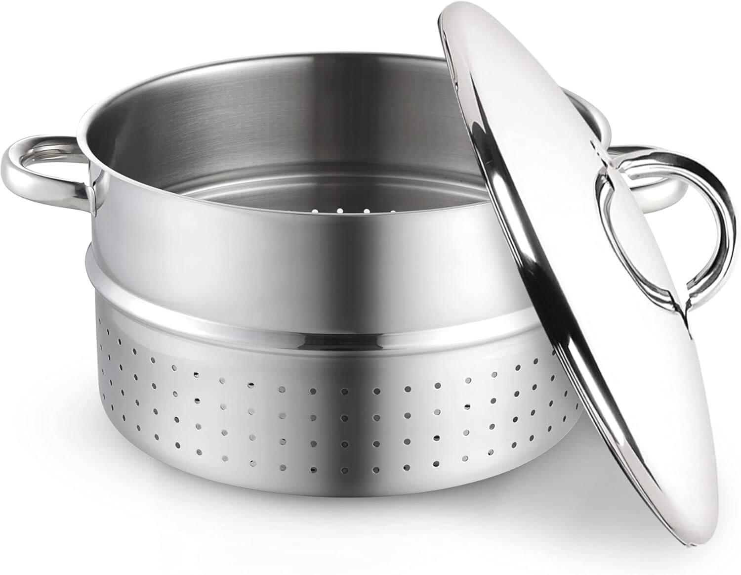 Alt View 1. Cook N Home - Basics 11 Qt S/S Steam Canner Juice Extractor,Cooking Pan, Strainer/Loading Pan, Lid, & Hose with Clamp - STAINLESS STEEL.