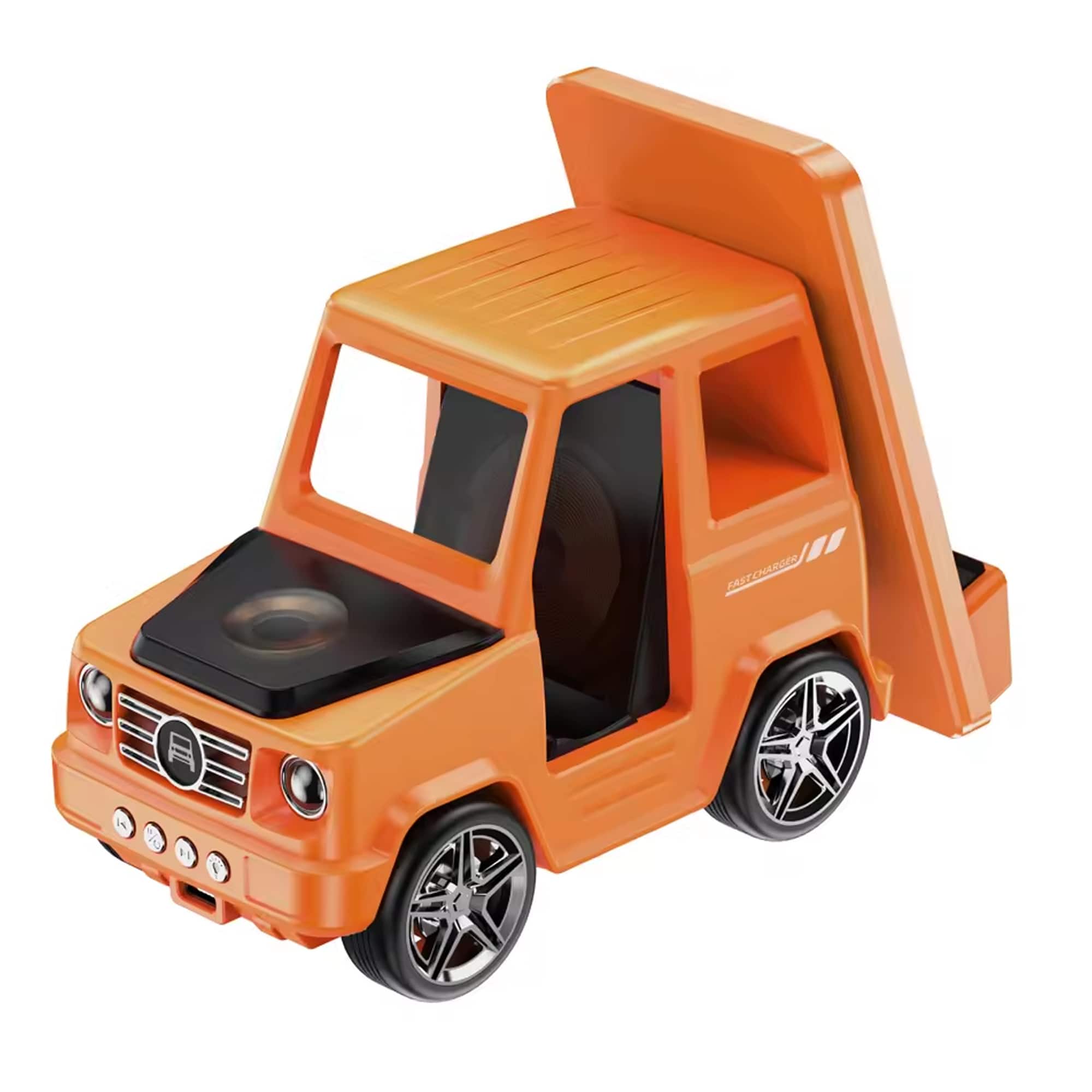 YONWAY - Forklift Design Fast Charging Dock, 15W Wireless Charger with Clock and Ambient Lighting for Phone, Earphone and Watch