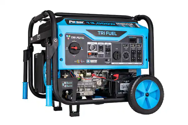 Pulsar 13,000W Generator
Tri Fuel
Natural Gas, Propane, Gasoline
Tri Fuel
Natural Gas
Propane
Gasoline
Push Start
DC 12V Outlet
DC 12V/24V Outlet
CO Sentry
Neutral Bonded
Status Display
3888
Full/Off
DC 12V/24V Outlet
DC 12V/24V Outlet
DC 12V/24V Outlet
120V
120V/240V
AC 120V/240V
AC 120V/240V
No Connection
No Connection
14A
109
Made in China
12V Battery Connection
AC 120V/240V Connection
12V Battery
12V Battery