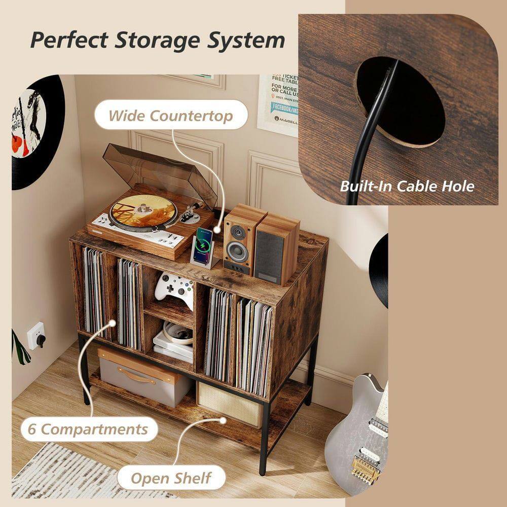 Perfect Storage System

- Wide Countertop
- Built-In Cable Hole
- 6 Compartments
- Open Shelf