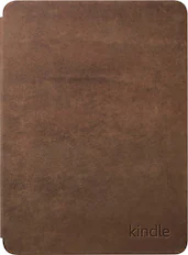 Front. Amazon - Kindle Paperwhite/Colorsoft Case, Premium Leather, Foldable Lightweight Cover - Walnut.