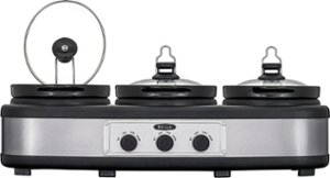 Bella - 3 x 2.5-Quart Triple Slow Cooker - Stainless Steel/Black - Angle_Zoom