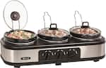 Front. Bella - 3 x 1.5-Quart Triple Slow Cooker - Stainless Steel/Black.