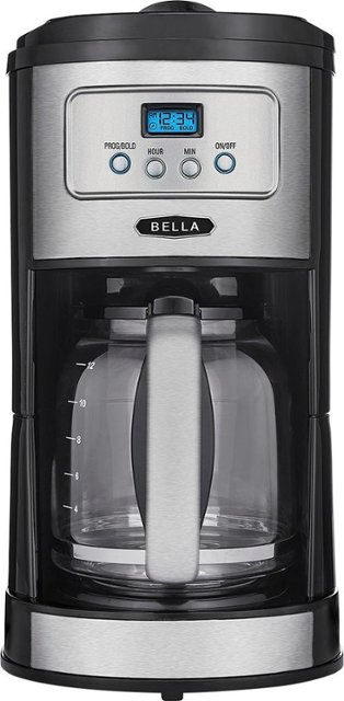 Bella - Classics 12-Cup Coffee Maker - Chrome/Black - Front_Zoom