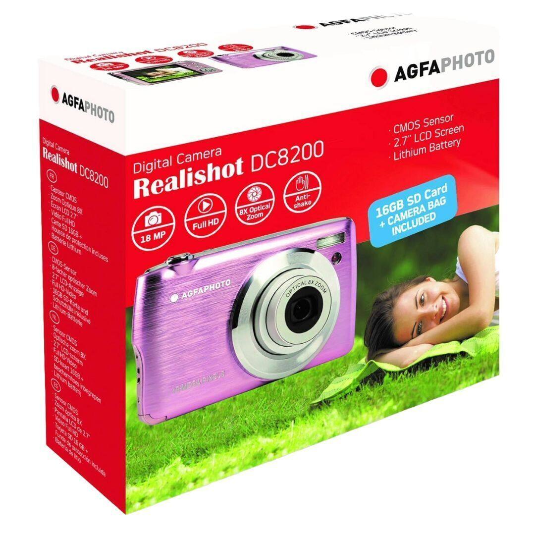 AGFAPHOTO DC8200 Realishot AGFAPHOTO AGFAPHOTO CMOS Sensor Screen Digital 2.7" LCD Camera Camera Lithium Battery Realishot FP DC8200 Realishot Digital DC8200 Zoom Capteur CMOS Anti- SD Card EcranLOD Optique 8K 8X Optical shake 16GB BAG Housse VidoFulHD Carte SD 27 Full HD Zoom CAMERA INCLUDED de 15GB 18 MP Lithium protection incluses 2T optischer X8 Zoom AGFAPHOTO OPTICAL ZOOM und CMOS incluida