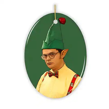 Front. OrnamentallyYou - Dwight Schrute Elf Christmas Ornament The Office - Multi-colored.