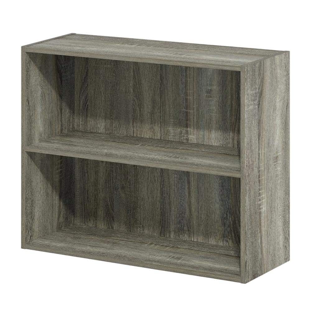 FurniFact - 2-Tier Open Shelf Bookcase with Modern Design and Wood Build - French Oak
