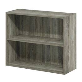 FurniFact - 2-Tier Open Shelf Bookcase with Modern Design and Wood Build - French Oak