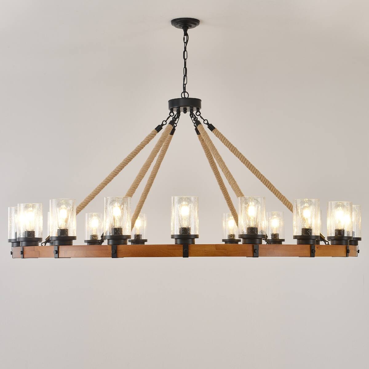 Loheer 18 Light Wagon Wheel Chandelier, Rustic Farmhouse Pendant with ...