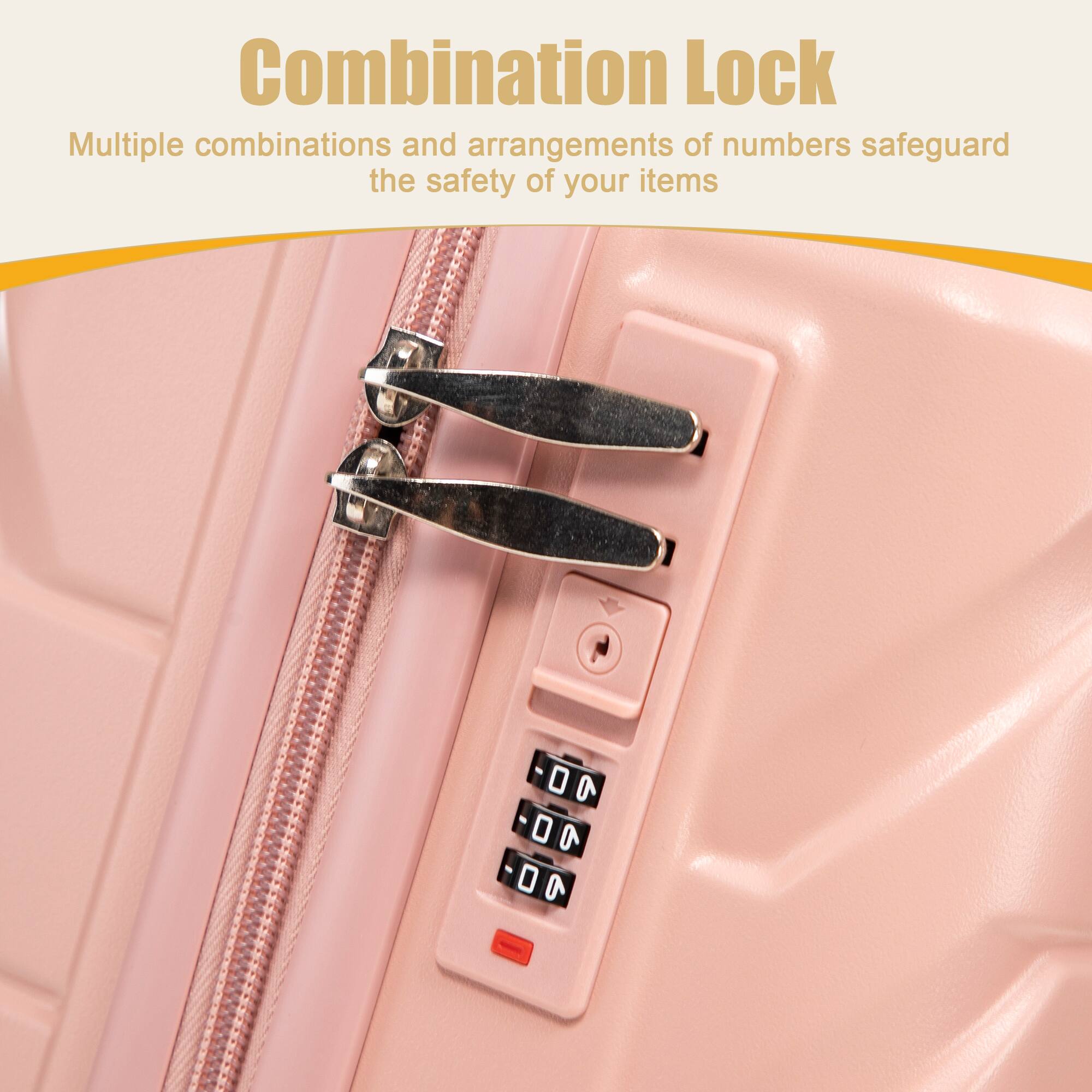 Combination Lock  
Multiple combinations and arrangements of numbers safeguard the safety of your items