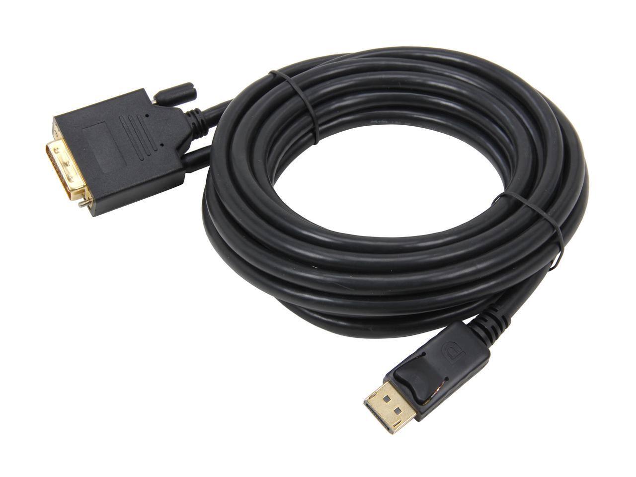 Alt View 1. Nippon Labs - Nippon Labs DP-DVI-15 15 ft. DisplayPort Male to DVI-D Male Converter Cable, Black - DP to DVI Adapter - 1920 x 1200.