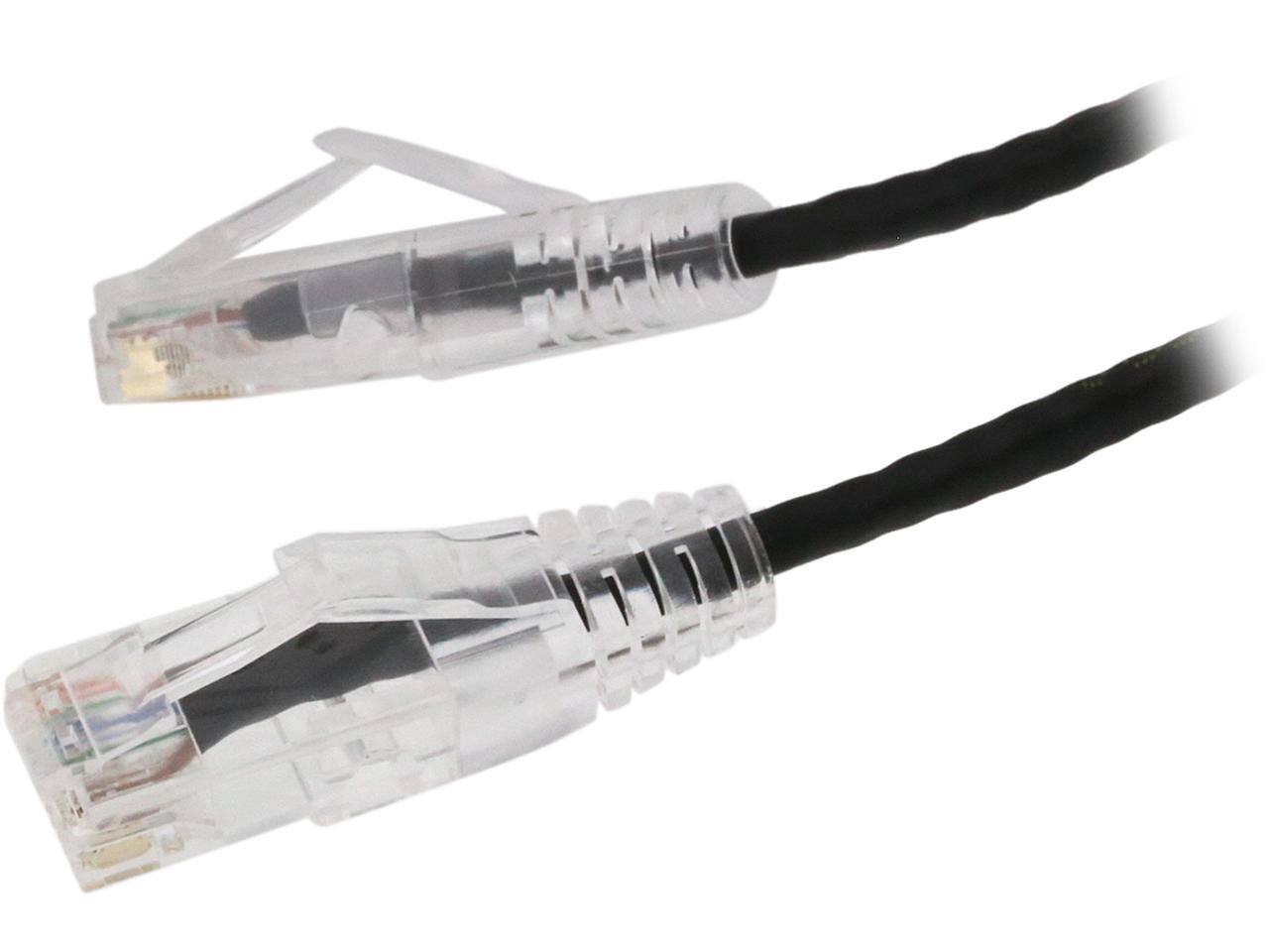 Front. Nippon Labs - Nippon Labs 28 AWG Snagless Cat6 Ethernet Cable - 25ft, Black, 550MHz, UTP, Stranded, RJ45.