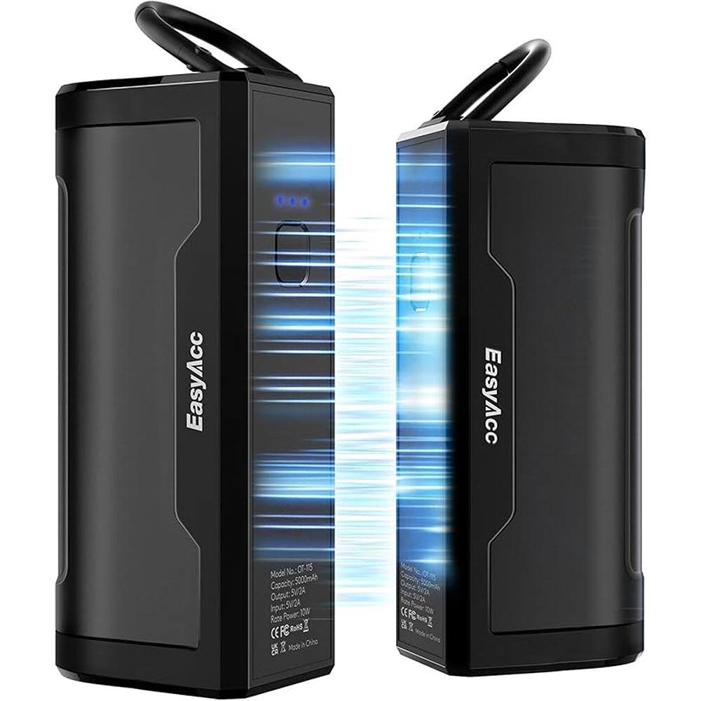 EasyAcc
Model No: 01-18
Capacity: 5000mAh
Output: 5V/2A
Input: 5V/1A
Rate Power: 10W
CE, FCC, RoHS
Made in China