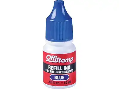 Offistamp
Refill Ink for Pre-Inked Stamps
Blue
.33 fl oz. 10 ml