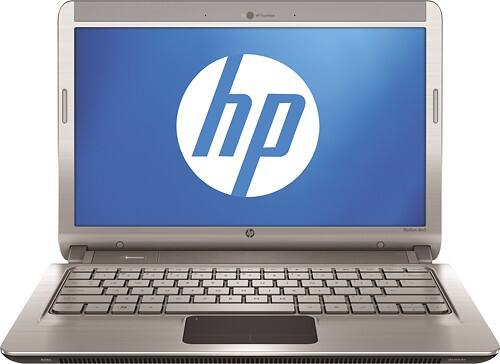 Front Standard. HP - 13.3" Refurbished Pavilion Laptop - 4GB Memory - 320GB Hard Drive - Black.