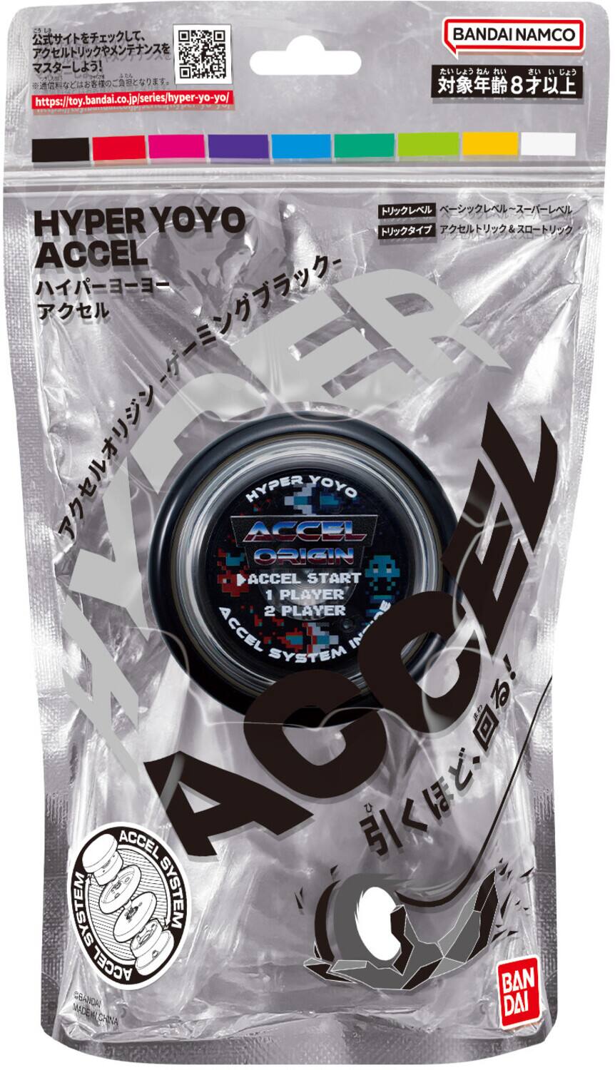 BANDAI NAMCO  
HYPER YOYO ACCEL  
HYPER ACCEL YOYO  
ORIGIN ACCEL START  
1 PLAYER 2 PLAYER  
AOFEL ACCEL INIAE SYSTEM  
ACCEL SYSTEM  
BANDAI MADE IN CHINA