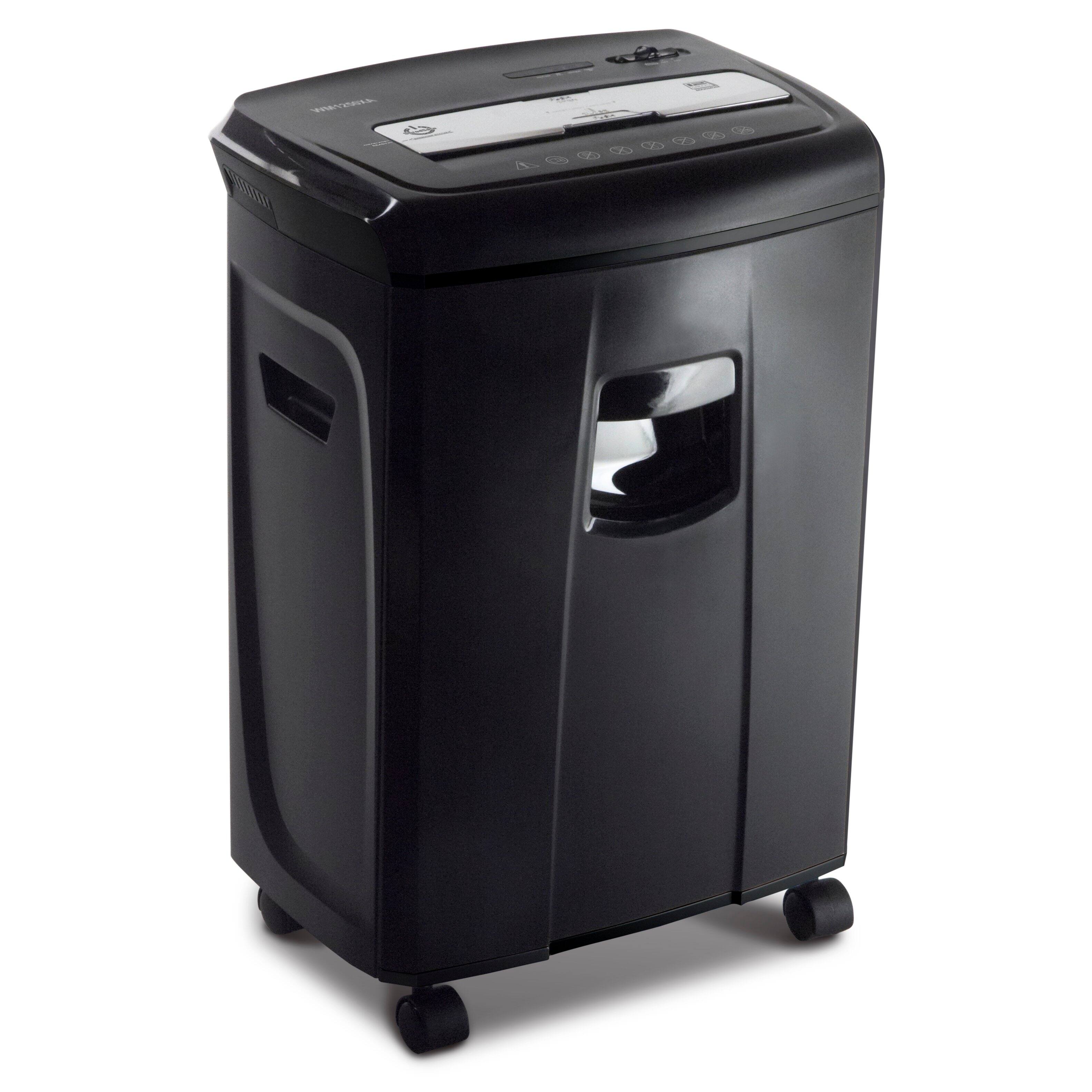 Angle. Aurora - Aurora AU1250XB 12-Sheet Crosscut Paper/ Credit Card Pullout Basket Shredder, Black - Black.