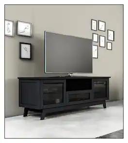 Salamander Designs - A/V Cabinet for Most Flat-Panel TVs Up to 80" - Black