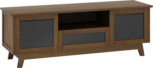 Front. Salamander Designs - Salamander Designs AV Basics Cabinet for Flat-Panel TVs Up to 70" - Medium Walnut.
