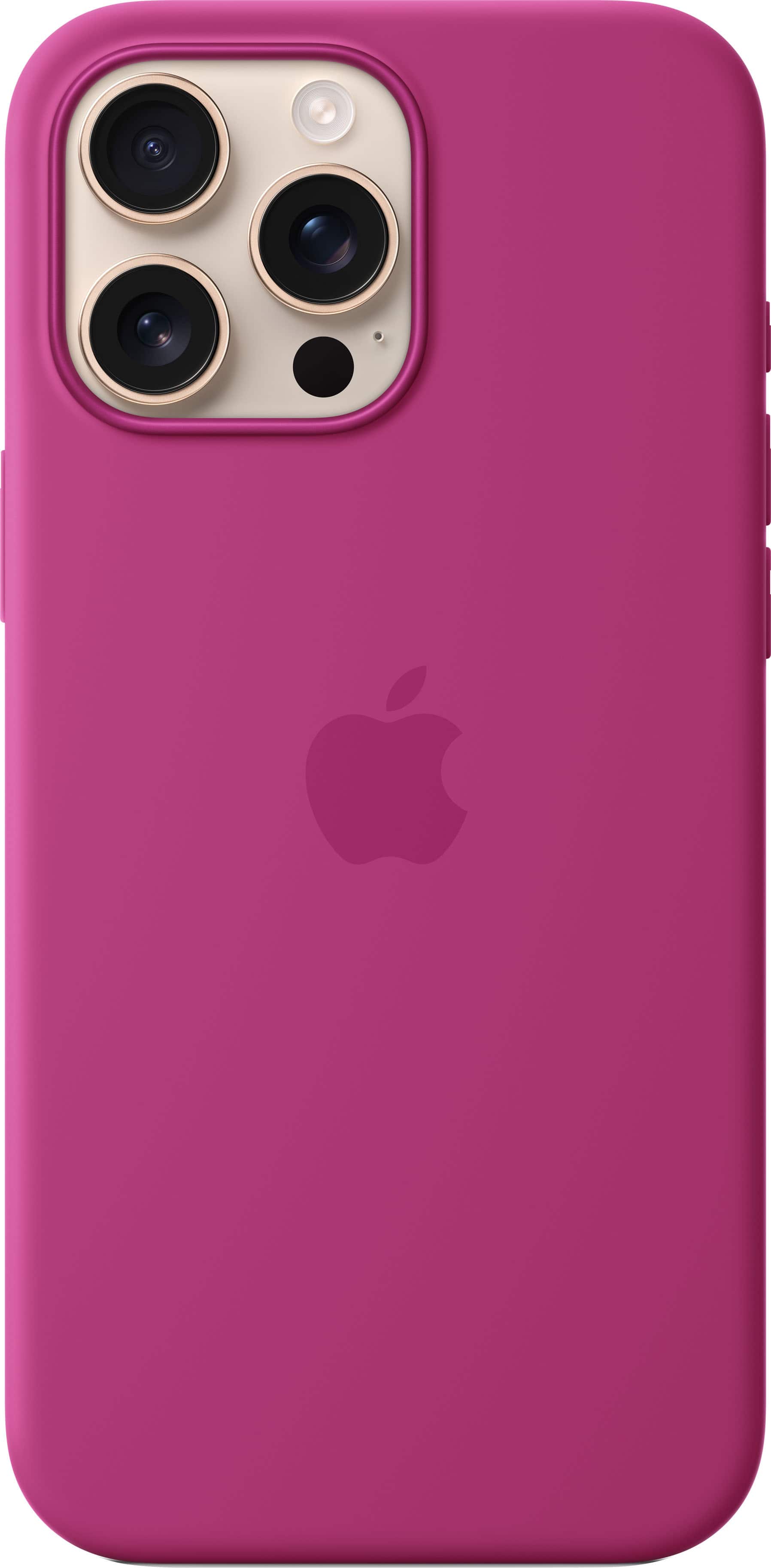 Front. Apple - iPhone 16 Pro Max Silicone Case with MagSafe - Fuchsia.