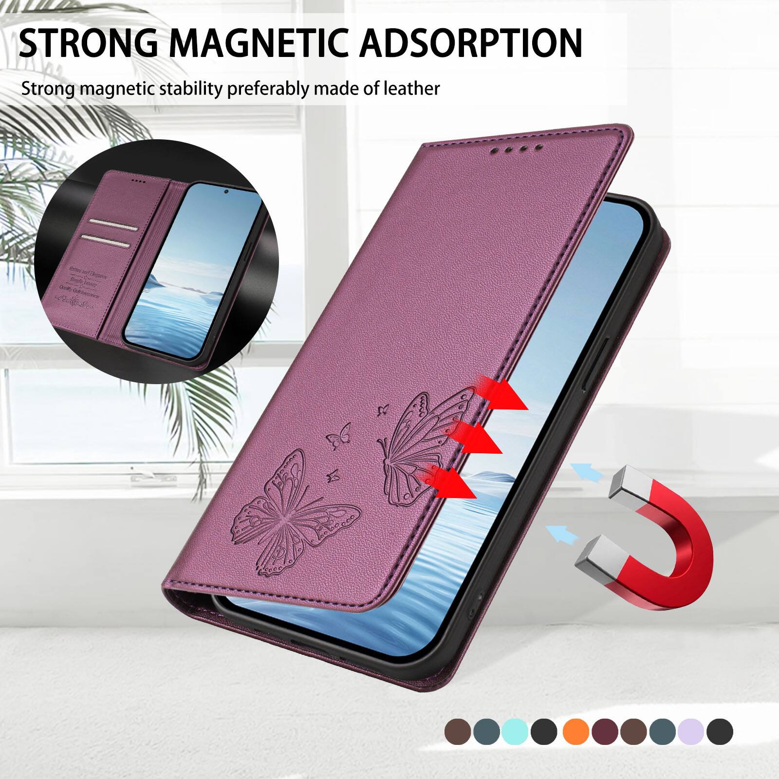STRONG MAGNETIC ADSORPTION  
Strong magnetic stability preferably made of leather