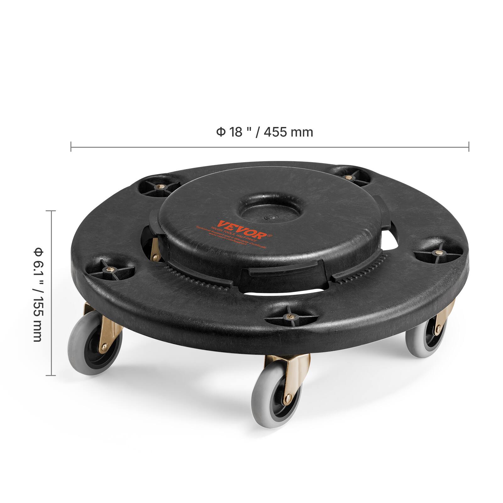 Φ 18" / 455 mm  
Ø 6.1" / 155 mm