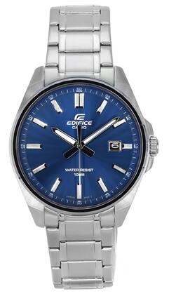 Casio - Edifice Analog Stainless Steel Blue Dial Quartz EFV-150D-2A 100M Men's Watch - Silver