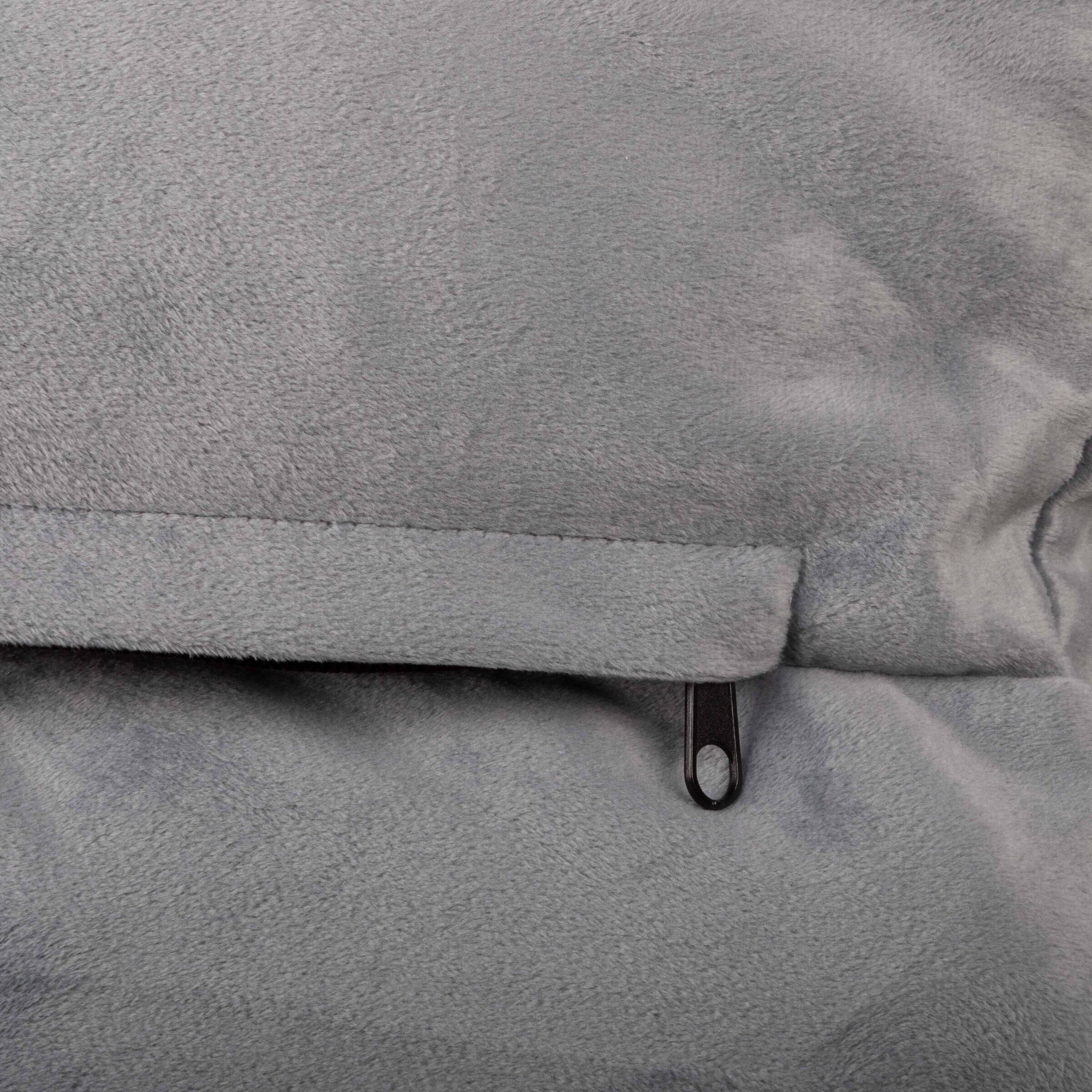 Left. PetMaker - Orthopedic Dog Bed with Bolster - Gray.