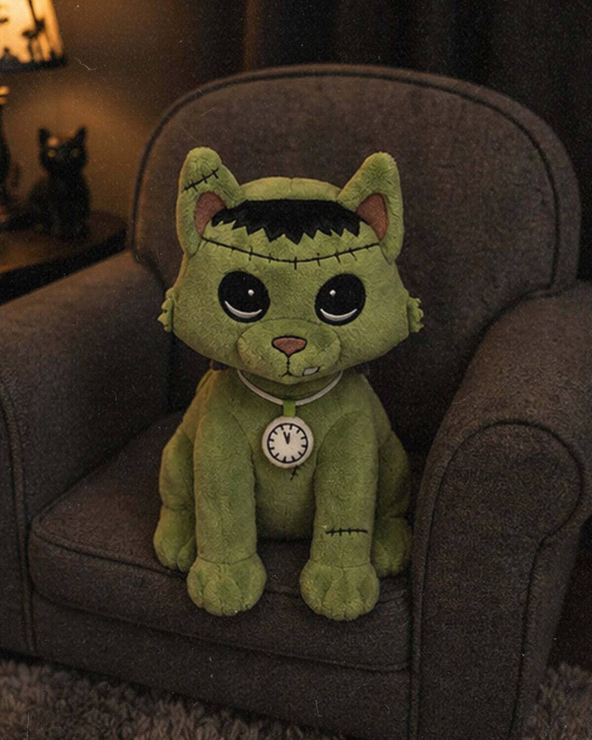 Alt View 4. PopMarket - My Charming Dead - Felinestien Plush - Featuring a Glow in the Dark Watch   - COLLECTIBLES - Multicolor.