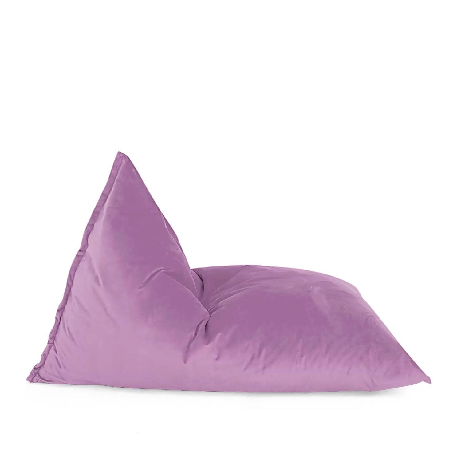 Front. Lotus Lounge Chair - Large Ecogami Velvet Bean Bag Cover - 59" x 43.25" - Pink - Pink.
