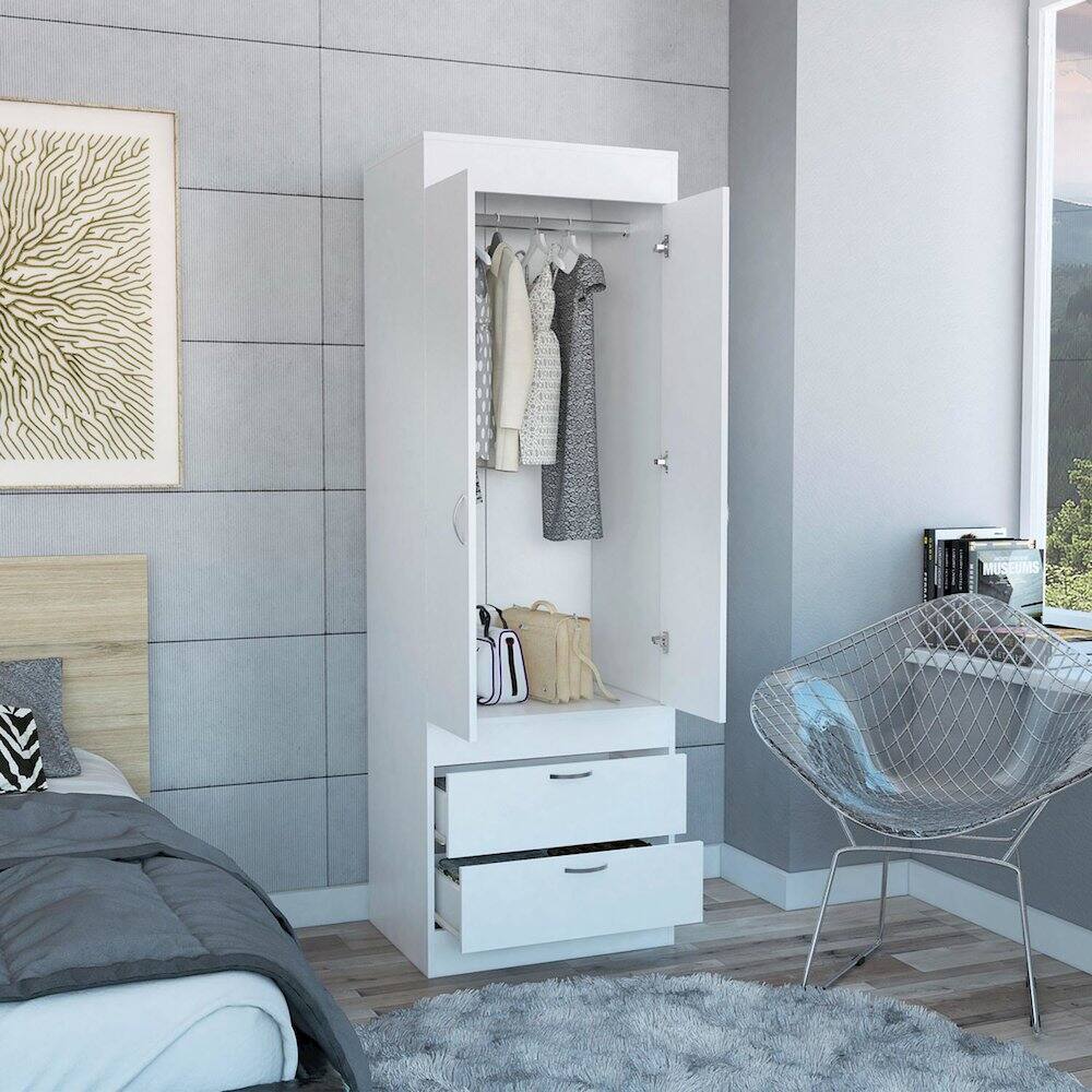 Alt View 4. TuHome - Lisboa Armoire White MDF - White.