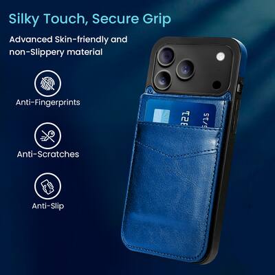 Entronix Slim Leather Wallet Case for iPhone 17 Pro Max with 6 Slot Card Holder Black - Best Buy Entronix Slim Leather Wallet Case for iPhone 17 Pro Max with 6 Slot Card Holder Black - Best Buy