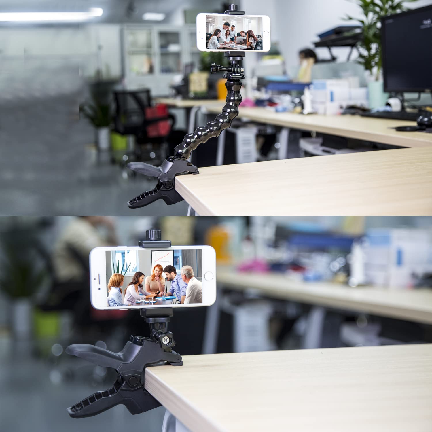 Left. Stylel Star - Phone Holder Desk Gooseneck Mount Cell Clamp Clip For Pole Stand Compatible 16 Plus 15 Pro 14 Xs Max Xr X 8 7 6 6s An... - Default.