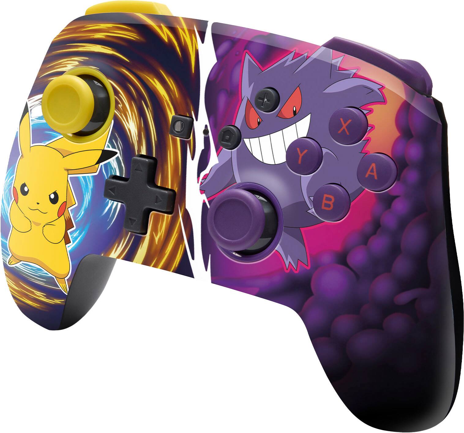 Left. PowerA - Enhanced Wireless Controller for Nintendo Switch, Nintendo Switch 2 - Pikachu vs. Gengar.