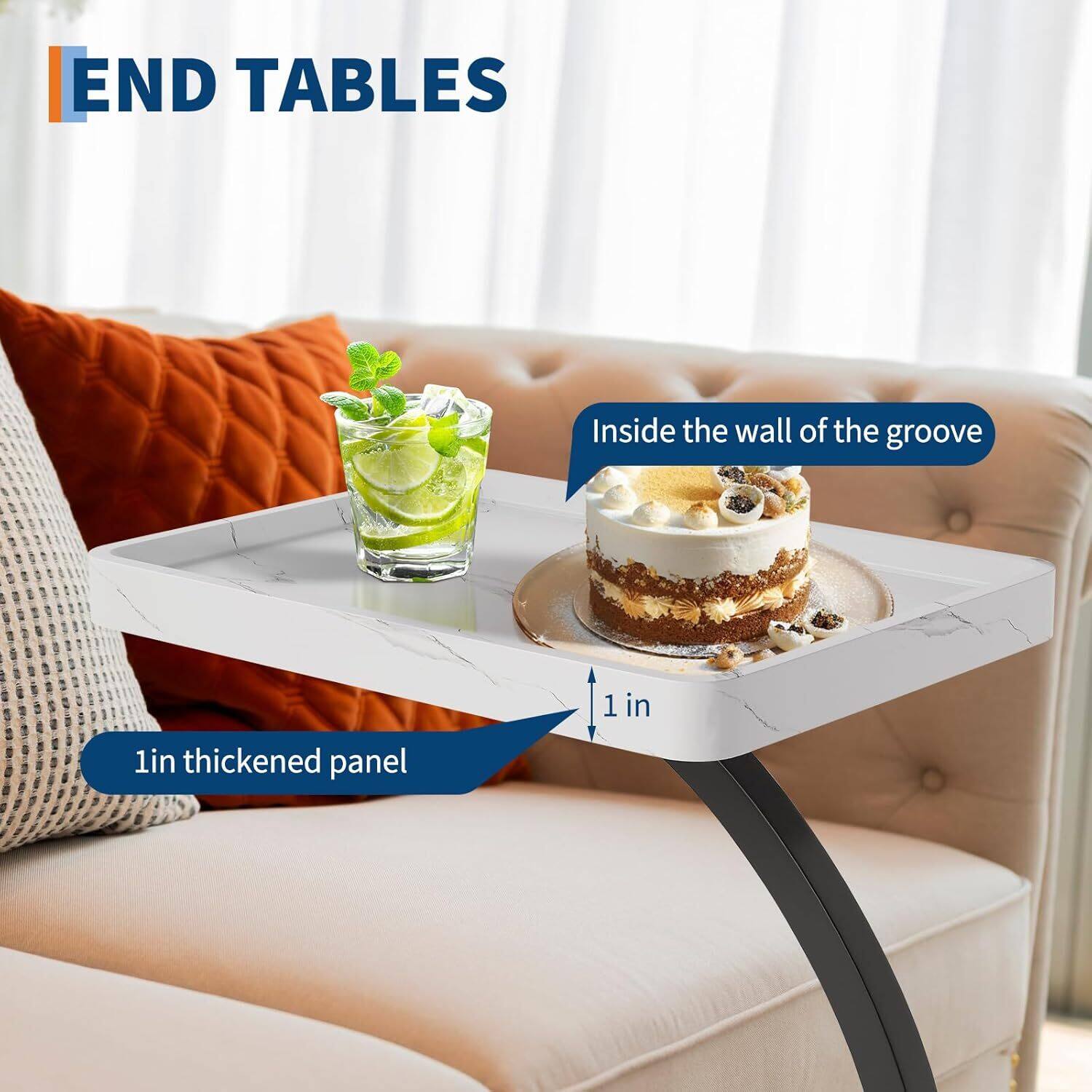 END TABLES

Inside the wall of the groove

1 in thickened panel