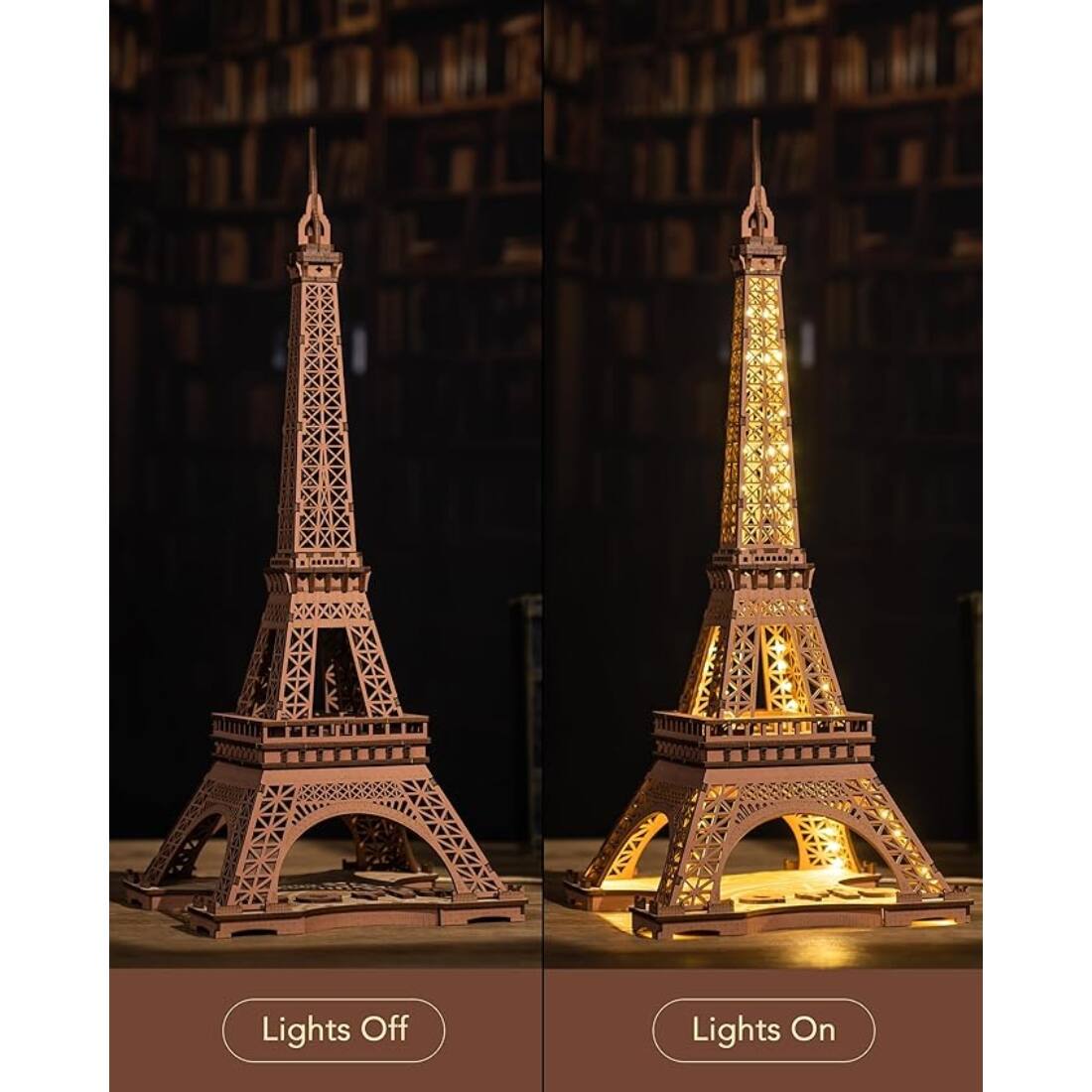 Left. 3D Puzzle - DIY 3D Puzzle Night of Eiffel Tower 164pcs.