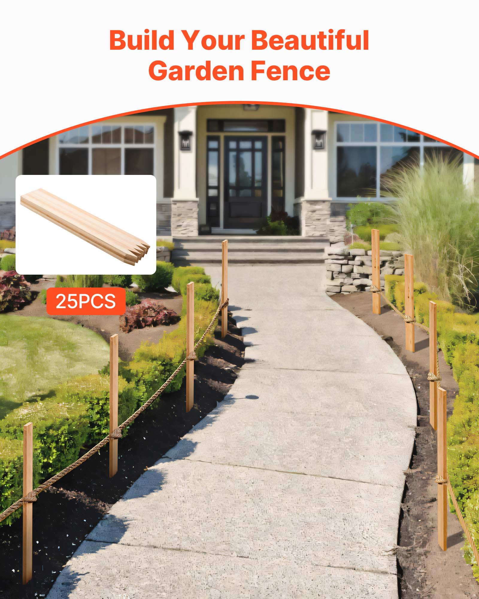 Build Your Beautiful Garden Fence  
25PCS