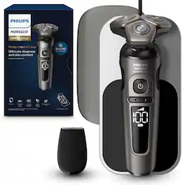 Philips Norelco - Prestige Wet And Dry Shaver For Beard Trimming, Qi Charging, Premium Case SP9872/86 - Black