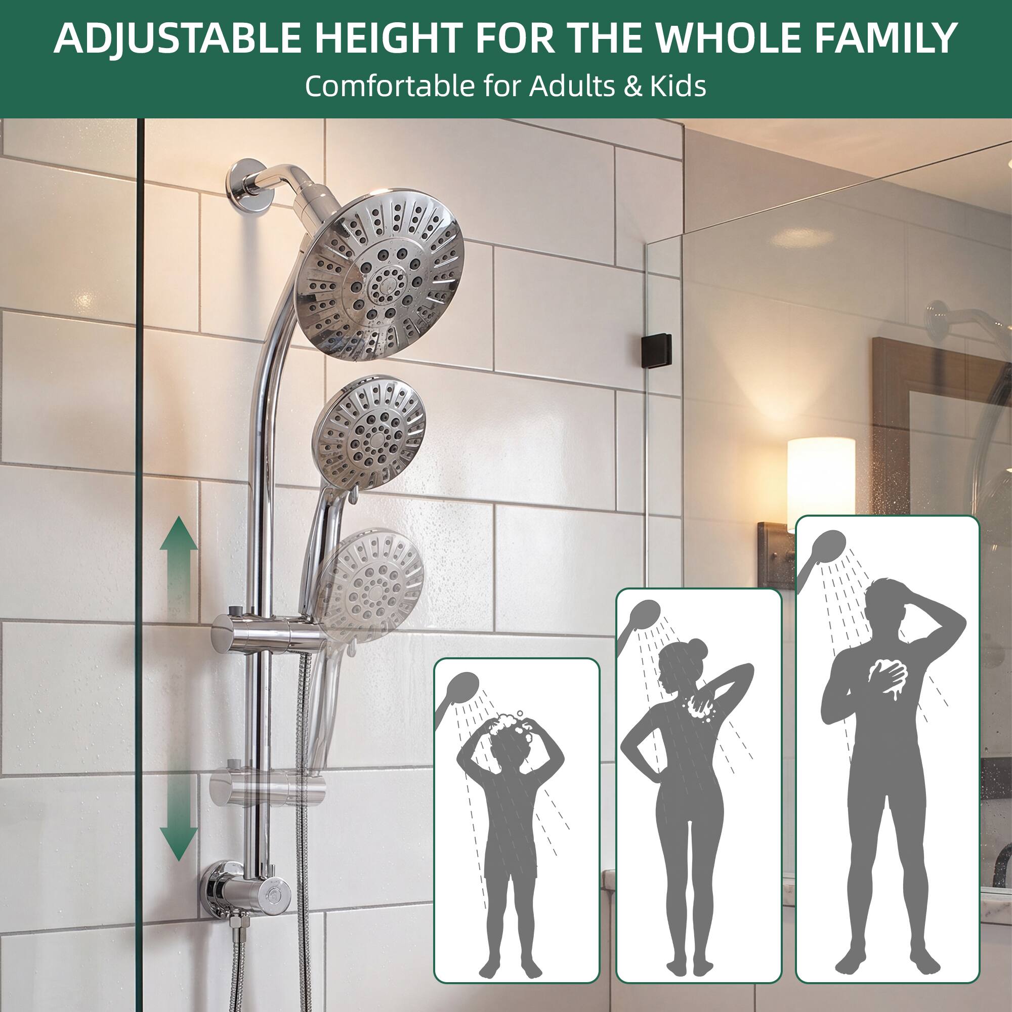 ADJUSTABLE HEIGHT FOR THE WHOLE FAMILY  
Comfortable for Adults & Kids