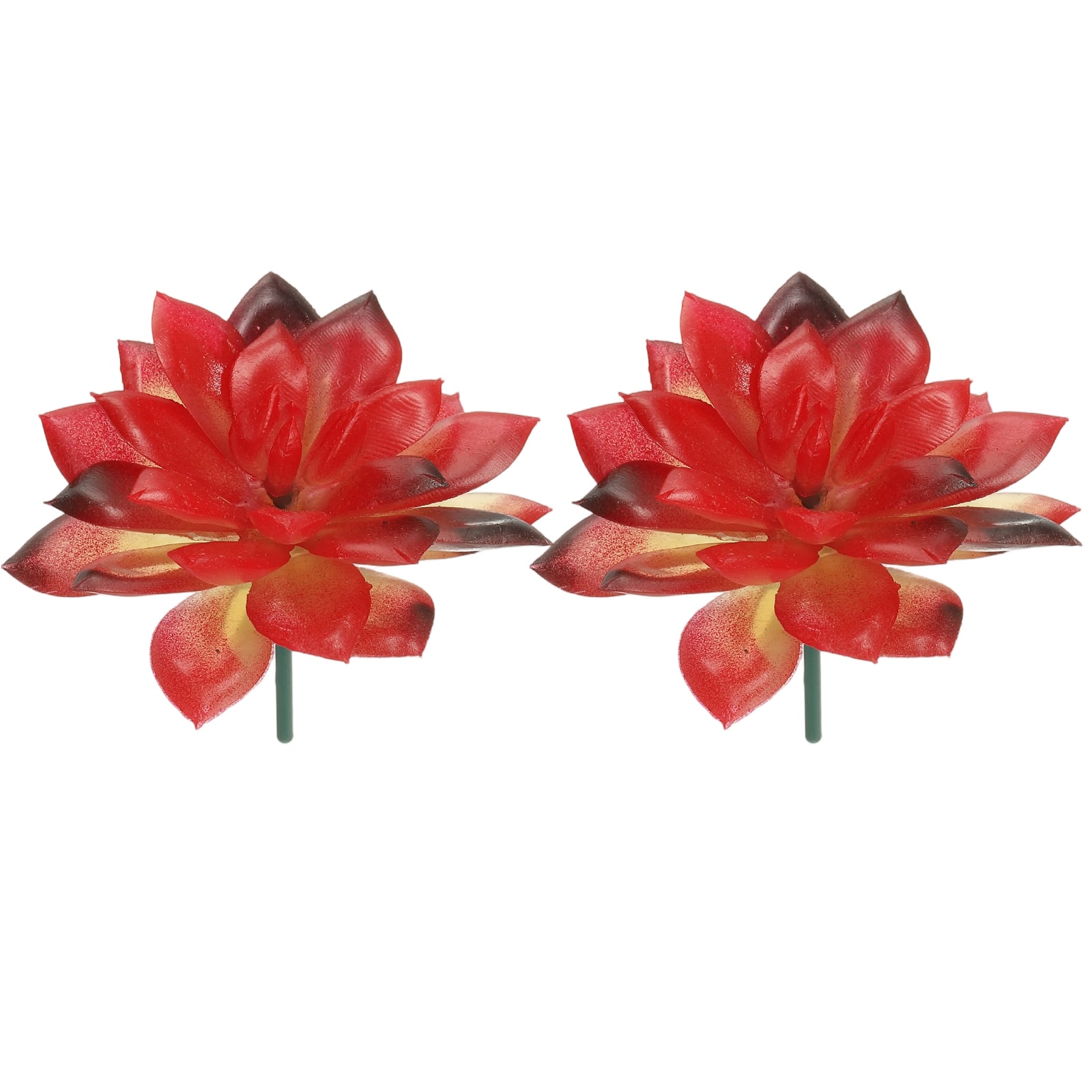 Unique Bargains - Artificial Succulent Plants 2pcs Small Realistic Fake Succulents Colorful Faux Lotus Flowers for Home Office Decoration - Bright Red price history on PriceWatchPro